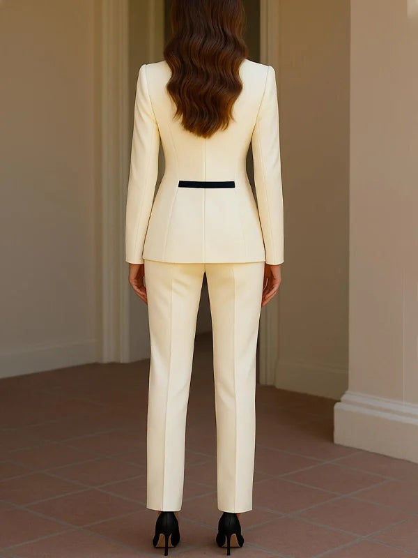 Abito smoking bianco sporco a 3 pezzi